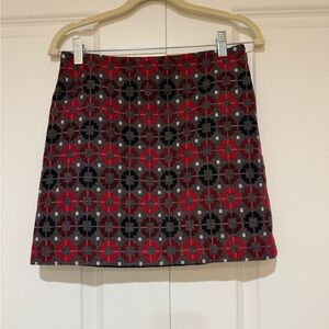 Talbots Petites geometrics pattern VTG Wool Blend lined Skirt sz 2P